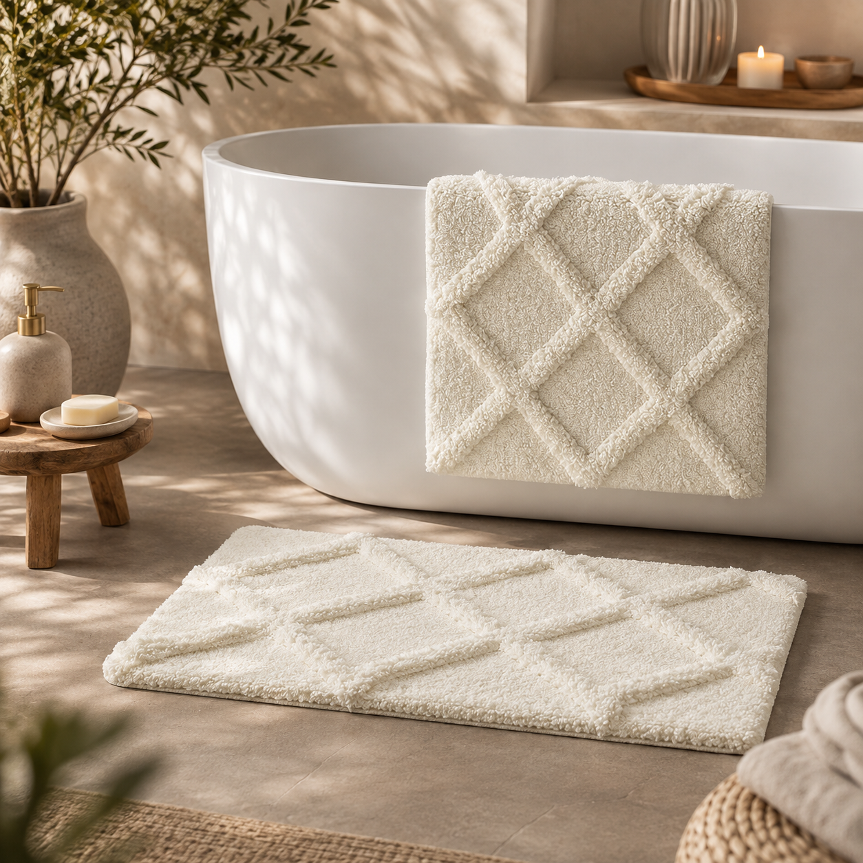 Tapis de Bain en Coton Nuage Alba